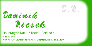 dominik micsek business card